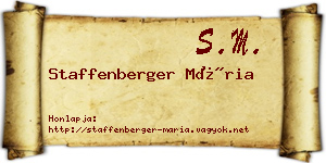 Staffenberger Mária névjegykártya