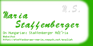 maria staffenberger business card